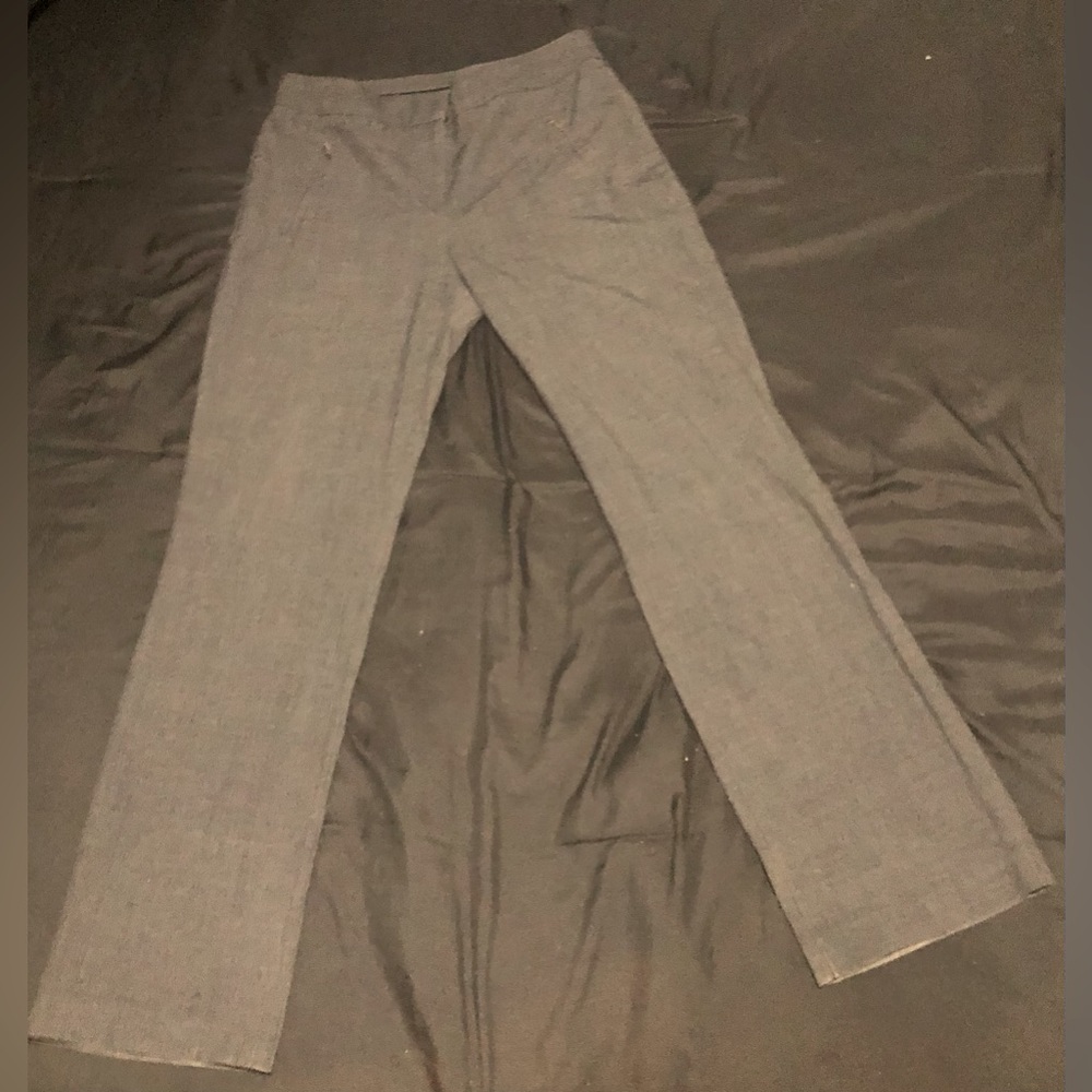 DENVERHAYES Size 8 Grey Glen Plaid Dress Pants with Front Zippered Pockets